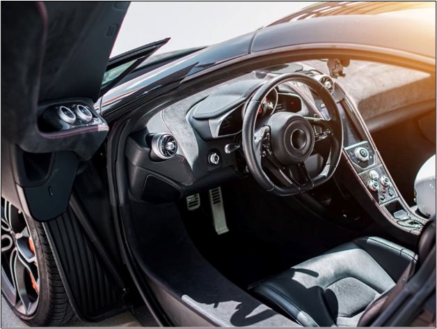 Opulent interior of a bulletproof luxury car